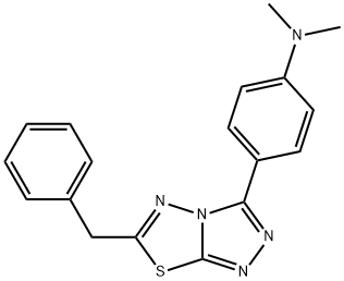 4-(6-benzyl[1,2,4]triazolo[3,4-b][1,3,4]thiadiazol-3-yl)-N,N-dimethylaniline Struktur