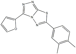 6-(3,4-dimethylphenyl)-3-(2-furyl)[1,2,4]triazolo[3,4-b][1,3,4]thiadiazole Struktur