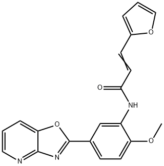 3-(2-furyl)-N-(2-methoxy-5-[1,3]oxazolo[4,5-b]pyridin-2-ylphenyl)acrylamide Struktur