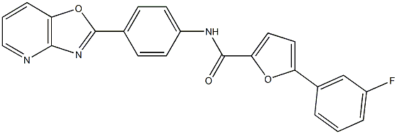 5-(3-fluorophenyl)-N-(4-[1,3]oxazolo[4,5-b]pyridin-2-ylphenyl)-2-furamide Struktur