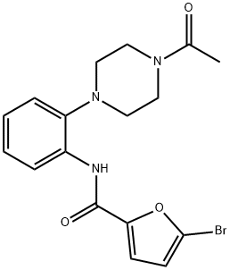 N-[2-(4-acetyl-1-piperazinyl)phenyl]-5-bromo-2-furamide Struktur