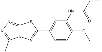 N-[2-methoxy-5-(3-methyl[1,2,4]triazolo[3,4-b][1,3,4]thiadiazol-6-yl)phenyl]propanamide Struktur