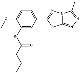 N-[2-methoxy-5-(3-methyl[1,2,4]triazolo[3,4-b][1,3,4]thiadiazol-6-yl)phenyl]butanamide Struktur