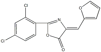 2-(2,4-dichlorophenyl)-4-(2-furylmethylene)-1,3-oxazol-5(4H)-one Struktur