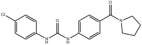 N-(4-chlorophenyl)-N'-[4-(1-pyrrolidinylcarbonyl)phenyl]urea Struktur