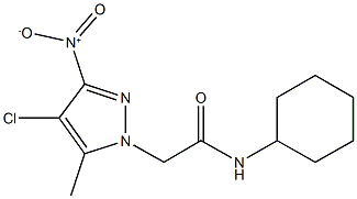 2-{4-chloro-3-nitro-5-methyl-1H-pyrazol-1-yl}-N-cyclohexylacetamide Struktur