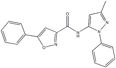 N-(3-methyl-1-phenyl-1H-pyrazol-5-yl)-5-phenyl-3-isoxazolecarboxamide Struktur