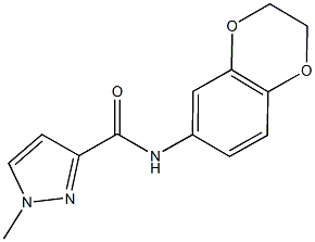 N-(2,3-dihydro-1,4-benzodioxin-6-yl)-1-methyl-1H-pyrazole-3-carboxamide Struktur