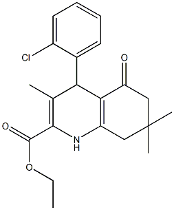 ethyl 4-(2-chlorophenyl)-3,7,7-trimethyl-5-oxo-1,4,5,6,7,8-hexahydro-2-quinolinecarboxylate Struktur