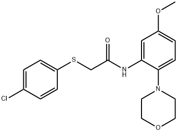 2-[(4-chlorophenyl)sulfanyl]-N-[5-methoxy-2-(4-morpholinyl)phenyl]acetamide Struktur