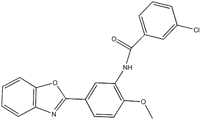 N-[5-(1,3-benzoxazol-2-yl)-2-methoxyphenyl]-3-chlorobenzamide Struktur