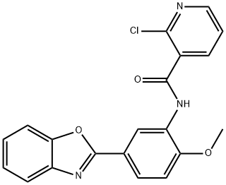 N-[5-(1,3-benzoxazol-2-yl)-2-methoxyphenyl]-2-chloronicotinamide Struktur