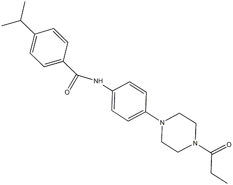 4-isopropyl-N-[4-(4-propionyl-1-piperazinyl)phenyl]benzamide Struktur