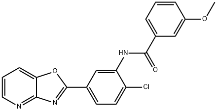 N-(2-chloro-5-[1,3]oxazolo[4,5-b]pyridin-2-ylphenyl)-3-methoxybenzamide Struktur