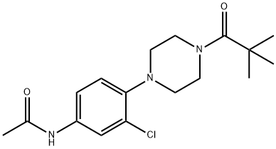 N-{3-chloro-4-[4-(2,2-dimethylpropanoyl)-1-piperazinyl]phenyl}acetamide Struktur