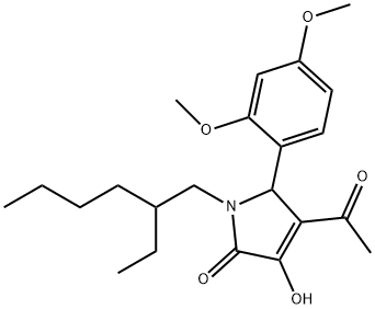 4-acetyl-5-(2,4-dimethoxyphenyl)-1-(2-ethylhexyl)-3-hydroxy-1,5-dihydro-2H-pyrrol-2-one Struktur