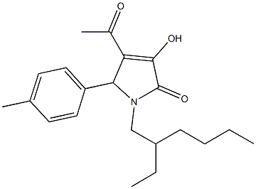 4-acetyl-1-(2-ethylhexyl)-3-hydroxy-5-(4-methylphenyl)-1,5-dihydro-2H-pyrrol-2-one Struktur