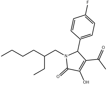 4-acetyl-1-(2-ethylhexyl)-5-(4-fluorophenyl)-3-hydroxy-1,5-dihydro-2H-pyrrol-2-one Struktur