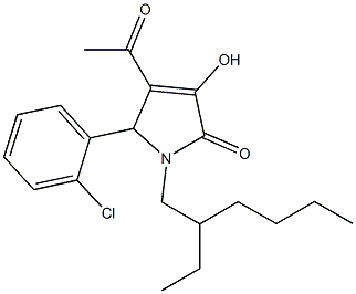 4-acetyl-5-(2-chlorophenyl)-1-(2-ethylhexyl)-3-hydroxy-1,5-dihydro-2H-pyrrol-2-one Struktur