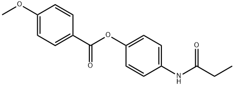 4-(propionylamino)phenyl 4-methoxybenzoate Struktur