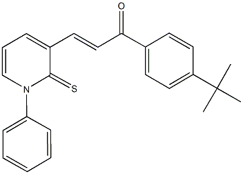 1-(4-tert-butylphenyl)-3-(1-phenyl-2-thioxo-1,2-dihydro-3-pyridinyl)-2-propen-1-one Struktur