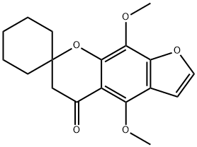 4',9'-dimethoxy-6',7'-dihydrospiro(cyclohexane-1,7'-[5'H]-furo[3,2-g]chromene)-5'-one Struktur