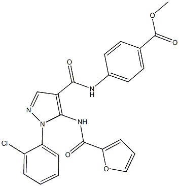 methyl 4-({[1-(2-chlorophenyl)-5-(2-furoylamino)-1H-pyrazol-4-yl]carbonyl}amino)benzoate Struktur