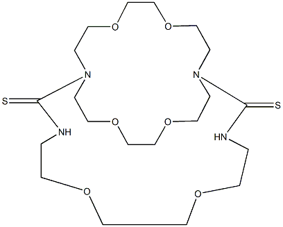 6,9,17,20,25,28-hexaoxa-1,3,12,14-tetraazabicyclo[12.8.8]triacontane-2,13-dithione Struktur