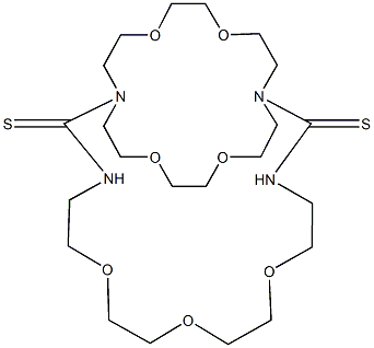 6,9,12,20,23,28,31-heptaoxa-1,3,15,17-tetraazabicyclo[15.8.8]tritriacontane-2,16-dithione Struktur