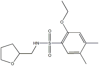 2-ethoxy-4,5-dimethyl-N-(tetrahydro-2-furanylmethyl)benzenesulfonamide Struktur