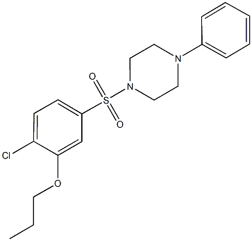 1-[(4-chloro-3-propoxyphenyl)sulfonyl]-4-phenylpiperazine Struktur