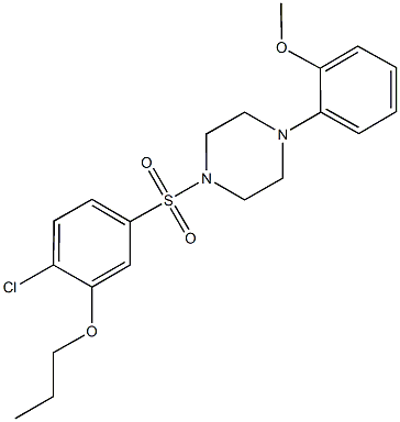 1-[(4-chloro-3-propoxyphenyl)sulfonyl]-4-(2-methoxyphenyl)piperazine Struktur