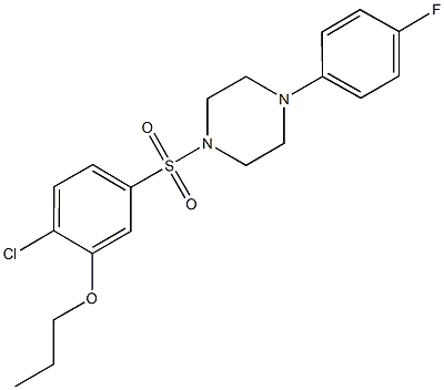 1-[(4-chloro-3-propoxyphenyl)sulfonyl]-4-(4-fluorophenyl)piperazine Struktur