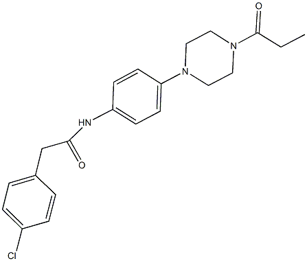 2-(4-chlorophenyl)-N-[4-(4-propionyl-1-piperazinyl)phenyl]acetamide Struktur