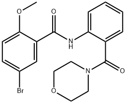 5-bromo-2-methoxy-N-[2-(4-morpholinylcarbonyl)phenyl]benzamide Struktur