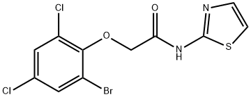 2-(2-bromo-4,6-dichlorophenoxy)-N-(1,3-thiazol-2-yl)acetamide Struktur