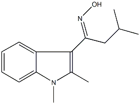 1-(1,2-dimethyl-1H-indol-3-yl)-3-methyl-1-butanone oxime Struktur