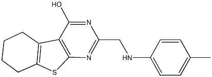 2-(4-toluidinomethyl)-5,6,7,8-tetrahydro[1]benzothieno[2,3-d]pyrimidin-4-ol Struktur