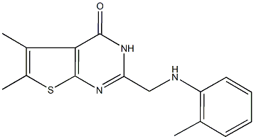 5,6-dimethyl-2-(2-toluidinomethyl)thieno[2,3-d]pyrimidin-4(3H)-one Struktur