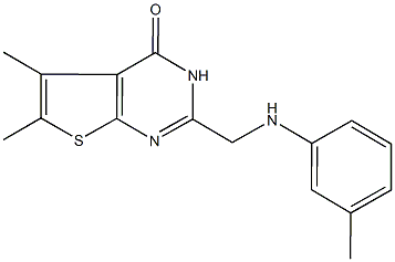 5,6-dimethyl-2-(3-toluidinomethyl)thieno[2,3-d]pyrimidin-4(3H)-one Struktur