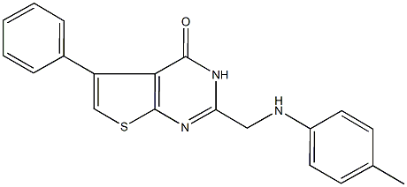 5-phenyl-2-(4-toluidinomethyl)thieno[2,3-d]pyrimidin-4(3H)-one Struktur