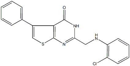 2-[(2-chloroanilino)methyl]-5-phenylthieno[2,3-d]pyrimidin-4(3H)-one Struktur