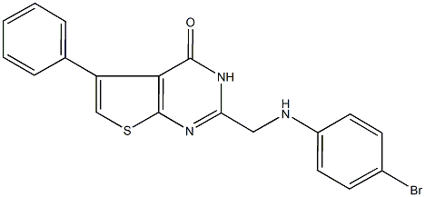 2-[(4-bromoanilino)methyl]-5-phenylthieno[2,3-d]pyrimidin-4(3H)-one Struktur