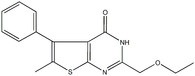 2-(ethoxymethyl)-6-methyl-5-phenylthieno[2,3-d]pyrimidin-4(3H)-one Struktur