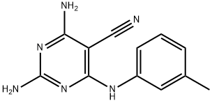 2,4-diamino-6-(3-toluidino)-5-pyrimidinecarbonitrile Struktur