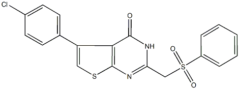 5-(4-chlorophenyl)-2-[(phenylsulfonyl)methyl]thieno[2,3-d]pyrimidin-4(3H)-one Struktur