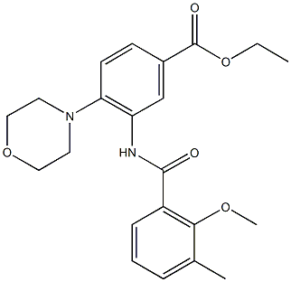 ethyl 3-[(2-methoxy-3-methylbenzoyl)amino]-4-(4-morpholinyl)benzoate Struktur