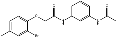 N-[3-(acetylamino)phenyl]-2-(2-bromo-4-methylphenoxy)acetamide Struktur