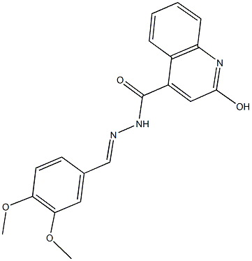 N'-(3,4-dimethoxybenzylidene)-2-hydroxy-4-quinolinecarbohydrazide Struktur