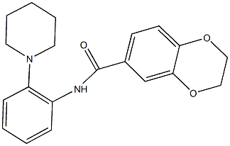 N-[2-(1-piperidinyl)phenyl]-2,3-dihydro-1,4-benzodioxine-6-carboxamide Struktur